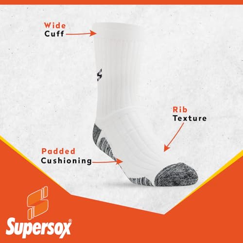 Image of Supersox Calf Length Sports Socks For Men Combo, Made With Durable Breathable Cotton, Anti Odour, Anti Bacterial, Anti Sweat, Moisture Aborbant with Thick Cushioned Bottom (Multicolor, Pack of 3)