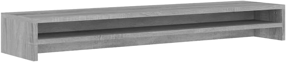 vidaXL Monitor Stand, 2 Tier Desktop Monitor Stand Riser, Storage Desk Organizer, Computer Keyboard Stand, Gray Sonoma Engineered Wood