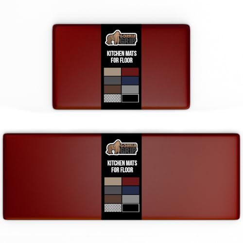 GORILLA GRIP 2 Pack Comfortable Kitchen Mats