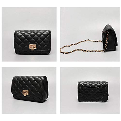 Damen-Schultertasche aus Leder, modische Clutch, Handtasche, gesteppt, Designer-Umhängetasche mit Kettenriemen – Bild 3