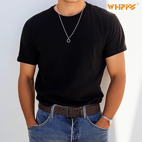 Image of WHIPPY Canvas Double Grommet Belt Unisex Casual Double Prong Belt for Men Women for Jeans Pants