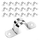 Colliers de serrage en acier inoxydable 304 pour fixer des tuyaux d'eau et des câbles, maintien sécurisé en forme de U pour le montage sur bois, béton, clôtures et autres structures (20 mm, 20 pièces)