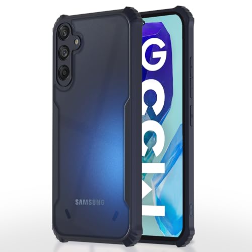 Image of Pikkme Back Cover | Crystal Clear Transparent Back | Ultra Hyrbid | Full Camera Protection | Raised Edge | Bumper Back Case for Samsung Galaxy M55 5G / M55s 5G / F55 5G (Blue)