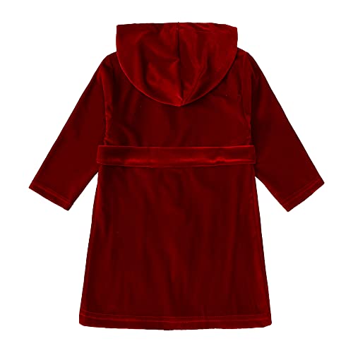 MYGBCPJS Boys Girls Velvet Christmas Hooded Bathrobe Matching Sash Little Kids Ruffle Long Sleeve Xmas Pajamas Pjs Sleepwear2