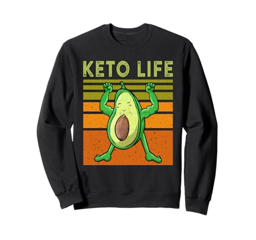 Keto Life Funny Kawaii Aguacate Flexing Low Carb Keto Meme Sudadera