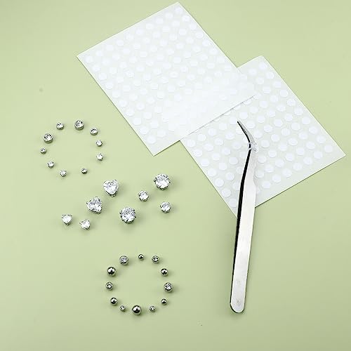 Lolias LO2K-PI39 𝟑𝟎-𝟑𝟓 𝐏𝐂𝐒 Fake Belly Piercing Cubic Zirconia Belly Button Rings Ear Lip Eyebrow Nose 𝐍𝐨𝐧 𝐏𝐢𝐞𝐫𝐜𝐢𝐧𝐠 Studs Fake Piercing Jewelry thumb #6