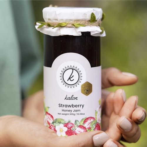 Image of KALON 100% Natural Strawberry Jam | Made with 100% Kalon Honey | No Added Sugar and Preservatives - 300 gm