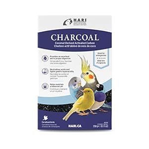 Bird Charcoal, Coconut Derived Activated Charcoal, Aid in Digestion and Eliminate Toxins, Hagen Supplement for All Birds, 8.11 oz