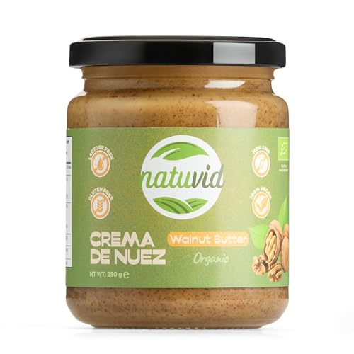 Crema de Nuez Natuvid BIO | 250gr | SIN GLUTEN | SIN LACTOSA | 100% VEGANA | NON-GMO | Sin Azúcares Añadidos