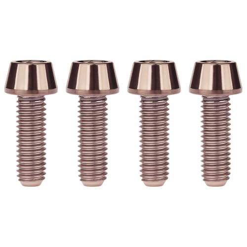 Image of Titanium Ti Bolt M5x9 16 18 20 25 30 35 40 45 50 55 60mm Tapered Head Screws Pack of 4 (M5x16mm, Bronze)