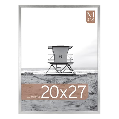 Image of MCS Foundation 20x27 Poster Frame Traditional Silver, Vertical & Horizontal Wall Hanging Large Picture Frame for Photos, Posters & Art Prints (1-Pack)