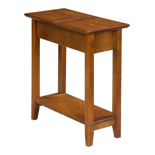 Image of Convenience Concepts American Heritage Flip Top End Table, Dark Walnut