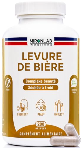 Levure de Bière Active - 280 gélules/2 mois - Pousse Cheveux - Haut dosage 1640mg Testé - Enrichi Vitamines & Minéraux - Complément Alimentaire Peau & Ongles |...