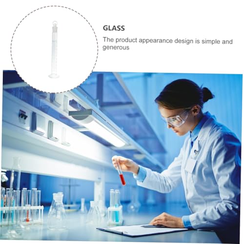 Probeta graduada de vidrio para laboratorio y experimentos científicos de precisión 3