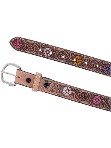 CTM Girls 1 Inch Floral Embossed Belt4