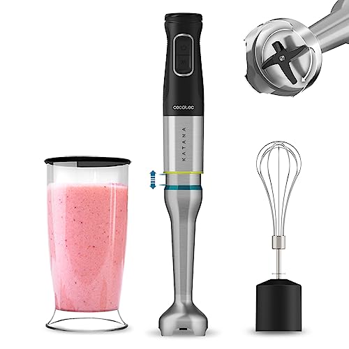 Cecotec Katana TotalDestroy 1500XL Mixeur plongeant Cream BL 21 vitesses et Turbo 4 lames en capot anti éclaboussures pied extra long fouet pour monter les blancs en - vue 2