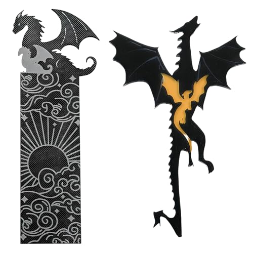 Ya en mundofriki.es: 2 Piezas Marcapáginas Acrilico, Dragón Marcapaginas en Oro Negro, Marcadores Accesorios para Libros, Regalo para Lectores Adultos y Niños Entusiastas de La Lectura