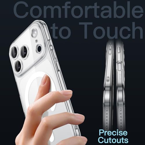 Image of JETech Magnetic Slim Case for iPhone 17 Pro Max 6.9-Inch Compatible with MagSafe, Camera Lens Full Protection, Ultra-Thin Lightweight Clear Minimalist Protective Phone Cover (Clear)