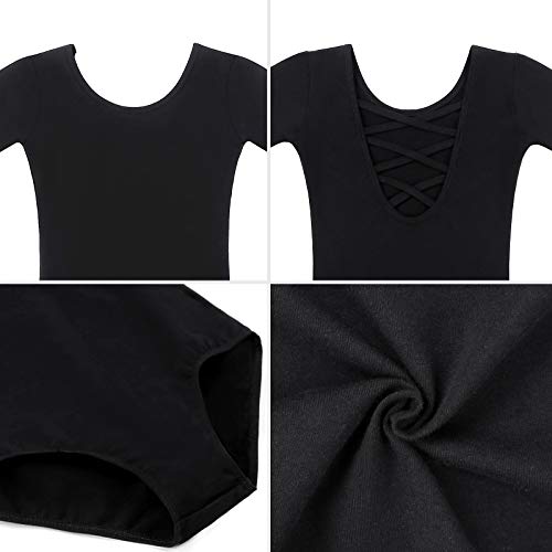 image for HiDance Ballet Leotards, Girls' Classic Short Sleeve Leotards for Ball