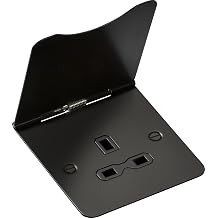 Knightsbridge FPR7UMB 13A 1G unswitched Floor Socket - matt Black