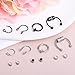 AVYRING Fake Nose Ring Fake Piercings Fake Nose Rings Magnetic Nose Ring Fake Nose Stud Fake Nose Piercing Fake Septum Piercing Fake Nose Hoop Faux Nose Rings for Women Men Sliver Black