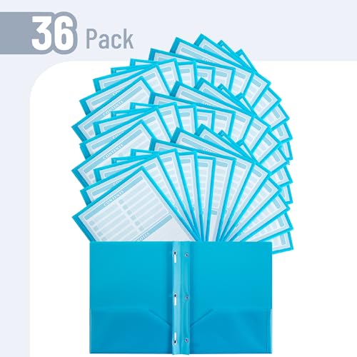 image for Mr. Pen- Plastic Folders with Pockets and Prongs, 36 Pack, Letter Size