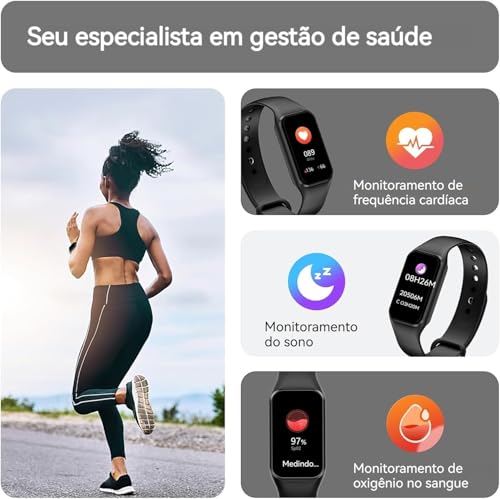 Smartwatch para homens e mulheres, IP68 relógio de fitness com tela colorida de 1,47'', relógio es