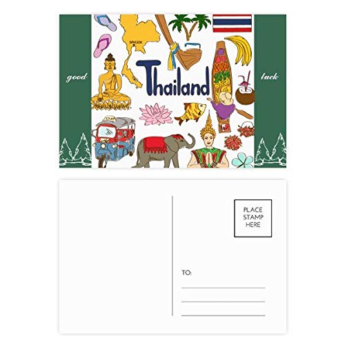 Cartes postales Thaïlande illustrées : lot de 20 images de faune et drapeau pour vos correspondants