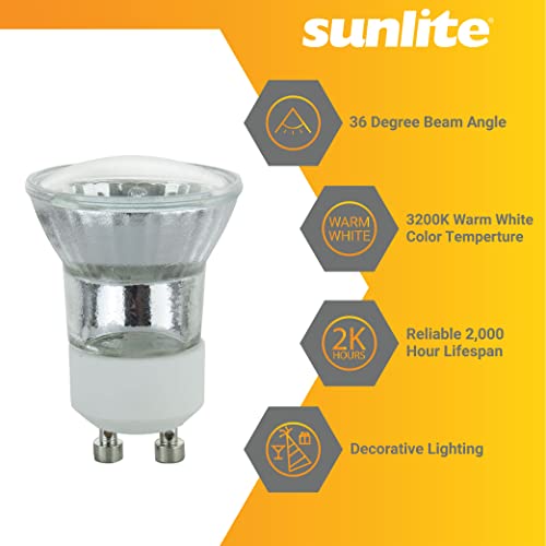 Sunlite 40774 Mr11 Halogen Reflector Bulb, 20 Watt, 30° Flood, 120 Volt, 88 Lumens, 2000 Hour Life Span, Dimmable, Gu10 Base, Cover Guard, 3200, Ansi Ftd, Ceiling Fixtures, Track Lighting 6-Pack #TOP22