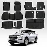 CARESA Mitsubishi Outlander Floor Mats Set Accessories 2022 2023, Full Car Protection (3 RowFloor Ma
