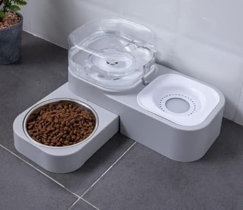 Xiraivkeペット用 自動給水器 犬用 猫用 自動給餌器 犬 みずのみ器 1.5L大容量 お洗い易い 自動補水 多頭伺いの方 給食器 お留守番対策 健康/衛生/安全/便利 方形 おしゃれ