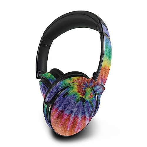 Image of MightySkins Glossy Glitter Skin Compatible with Bose QuietComfort 45 Headphones Tie Dye Spiral | Protective, Durable High-Gloss Glitter Finish | Easy to Apply | Made in The USA