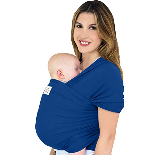 Image of KeaBabies Baby Wrap Carrier - All in 1 Original Breathable Baby Sling, Lightweight,Hands Free Baby Carrier Sling, Baby Carrier Wrap, Baby Carriers for Newborn, Infant, Baby Wraps Carrier (Cobalt Blue)