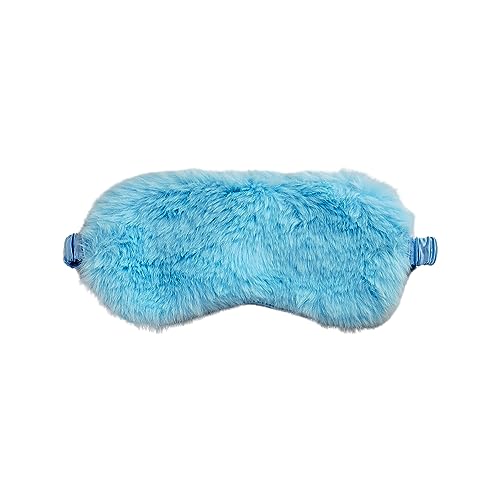 1 Pcs Plush Sleep Masks, Ultra Cute Soft Sleep Eye Cover, Blindfold Travel Sleep Masks for Kids Men Women, with Elastic Strap, Sleep Masks Adjustable for Kids Adult (Blue)