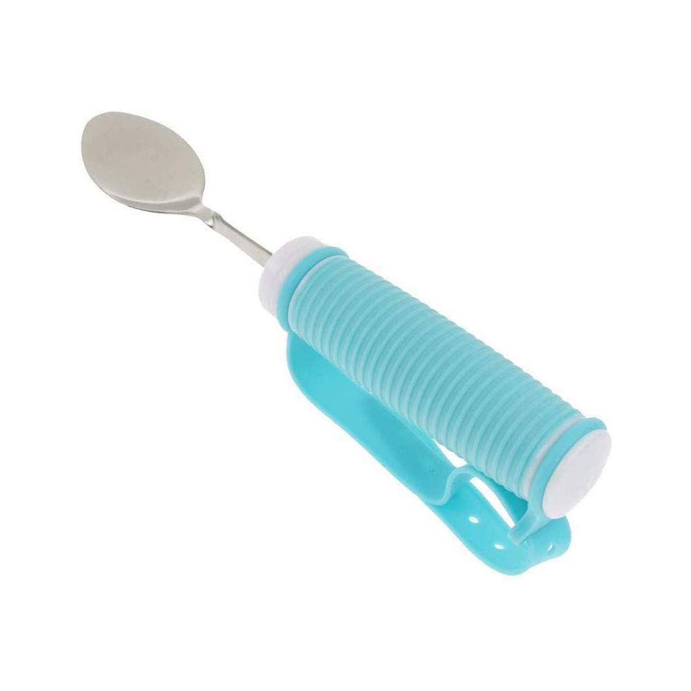 Kit de Cubiertos de Cuchara y Tenedor Giratorio de 360 ° - Utensilio Adaptable Curvo para Ancianos, Artritis, derrames cerebrales y Agarre débil - Paquete de 2 Accesorios para Comer