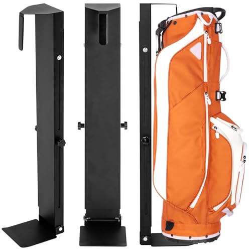 Eastrexon Wall Mount Golf Bag Storage Stand Organizer Rack for Garage Adjustable Single Golf Bag Holder for Wall Golf Storage Organizer for Golfing Clubs Home Basement