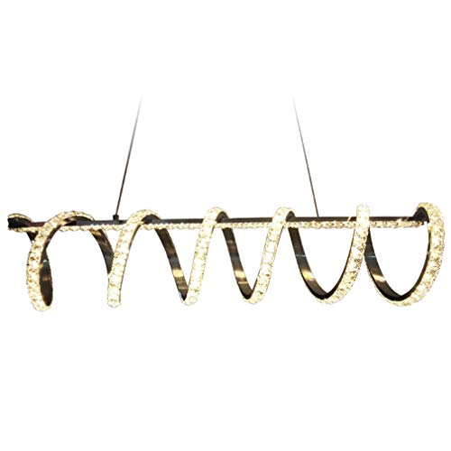 Preisvergleich Produktbild LED Pendelleuchten Kristall Hängeleuchten Restaurant lampe Modern Einfachestil Bartheke Wohnzimmer Pendellampe Persönlichkeit Warmes licht Spirale Aluminium Kreative Kronleuchter 63 * 15cm 50W