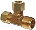 Anderson Metals Brass Tube Fitting, Tee, 3/16" Compression x 1/8" Side Male Pipe