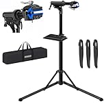 Monzana® Bike Maintenance Workstand with Magnetic Tool Tray, Tyre Levers & Carry Case | Adjustable Rack Height Workshop Stand For E-Bike Bicycle | 30-70mm Clamp | 50kg Capacity Ideal Mechanic Tools