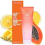 Pacifica Glow Baby Exfoliating Face Scrub, Brightening Enzyme Facial Cleanser w/ Vitamin C & Glycolic Acid for Radiant Smooth Skin, Unclogs Pores & Removes Dead Skin, Microbead-Free Vegan (4 fl oz)