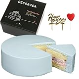 魔法洋菓子店ソルシエ 誕生日ケーキ デコるだケーキ ブルー 4号 直径13.5cm 2人～4人分 285g 【バースデー飾り付】 スイーツ ギフト いちご 手作り