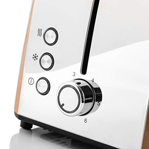 Westinghouse Edelstahl Toaster 2 Scheiben klein - 2er Toaster mit Doppelschlitz, zum Auftauen & Aufheizen, Farbe… – Bild 3