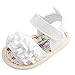 Tela de algodón Zapatos Bebe Verano Antideslizante Suela Blanda Primeros Pasos Sandalias para Recién Nacido Niña (0-6 Meses（11cm), Blanco