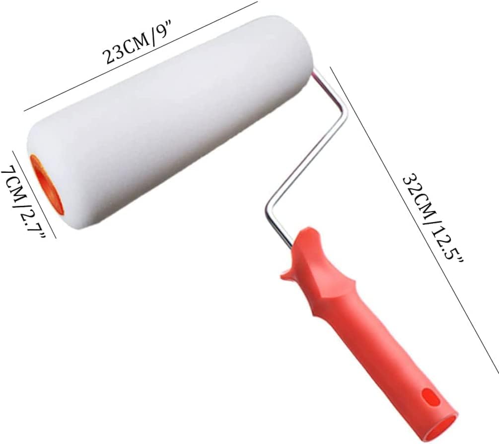 Roller Frame Set of 3 9 in Foam Paint Roller Sponge Roller High Density Polyester Paint Cage Frame for House Wall Supplies