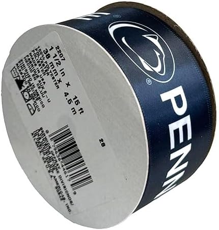1.5" Penn State Ribbon, Licensed by Offray Ribbon - Officially Licensed (Navy - 15 Yards (5 Feet))