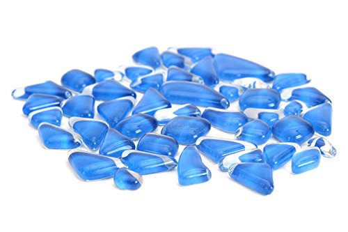 Milltown Merchants Smooth Mosaic Pieces (400-450 Per Bag), 1 Pound (16 Oz.) (1 Pound, Medium Blue) #TOP29