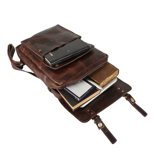 TUZECH Handcrafted Vintage Genuine Buffalo Leather Backpacks for Women and Men Fashionable, Trendy Laptop Bag (19 Inches)4
