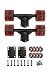 SCSK8 LONGBOARD Skateboard TRUCKS COMBO set w/ 70mm WHEELS + 9.75" Truck Package (Ground Red)