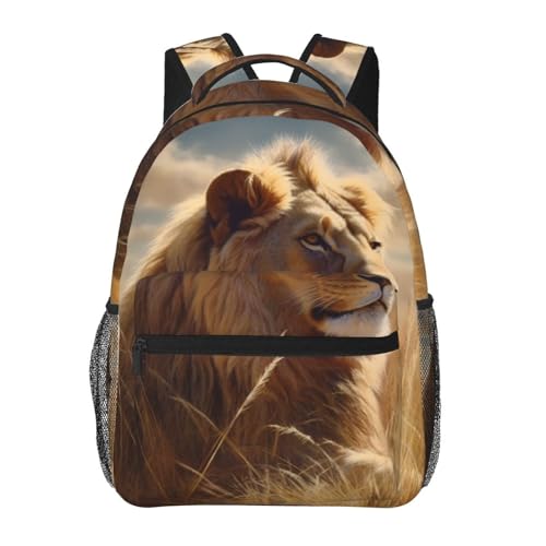 Sac à dos voyage ordinateur portable lion pour bureau et weekends