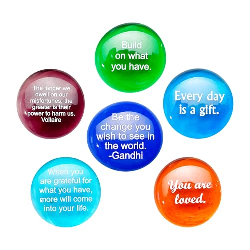 Lifeforce Encouragement Stones Set of 6 with Quotes